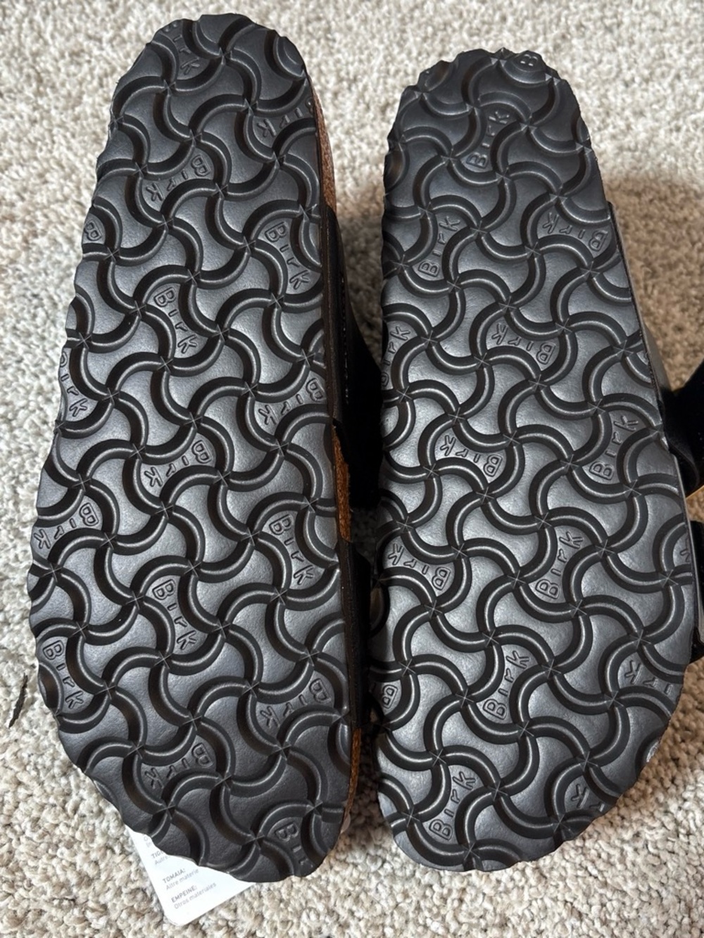 Birkenstock Sydney Gold Cushion Buckle Black Sandals - Picture 4 of 6